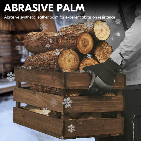 Vgo 1Pair 5℃/41°F Winter Work Gloves Men, Cold Weather Waterproof Safety Work Gloves,Cold Storage or Freezer Glove, Touchscreen(SL7584FLWP-BLA)
