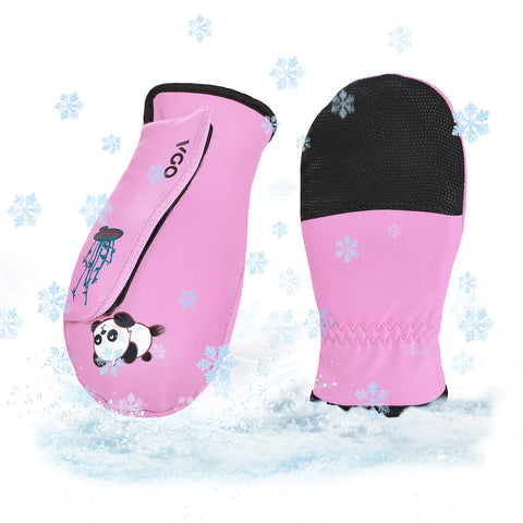 VGO 1 Pair -5℃/23°F or Above Winter Outdoor Gloves for Kids,Hiking Gloves,Cycling Gloves(Pink/Blue FT3116FL)