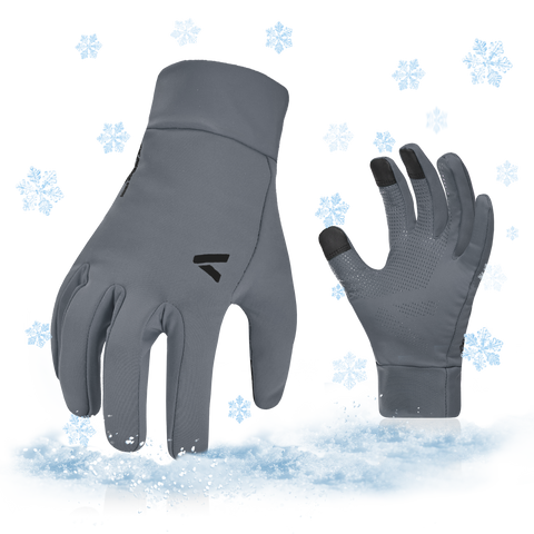VGO 1Pair -5℃/23°F or Above Winter Outdoor Gloves for Junior, Hiking Gloves,Cycling Gloves,Moto Gloves,Hunting Gloves(Red/Gret,FT3114FL)