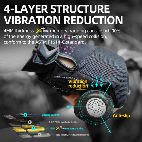 VGO 1 Pair Men's Cycling Gloves,Bike Gloves,Half Finger Bicycle Gloves with Anti-Slip Shock-Absorbing Pad,Light Weight(Blue/Grey, SL2512-M)