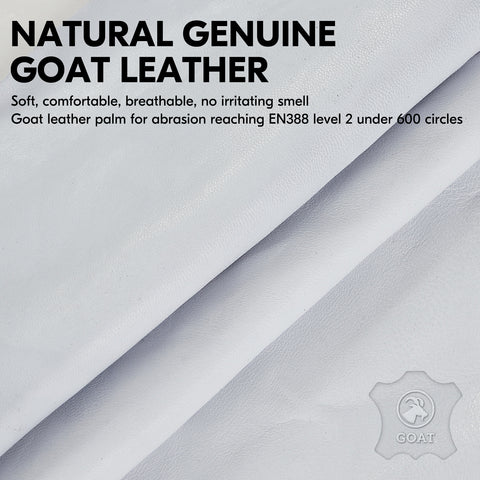 VGO 1-Pair Goat Leather Work Gloves, Mechanic Gloves, Cut Resistance ANSI A3, Touchscreen Compatible (GA9699HY)