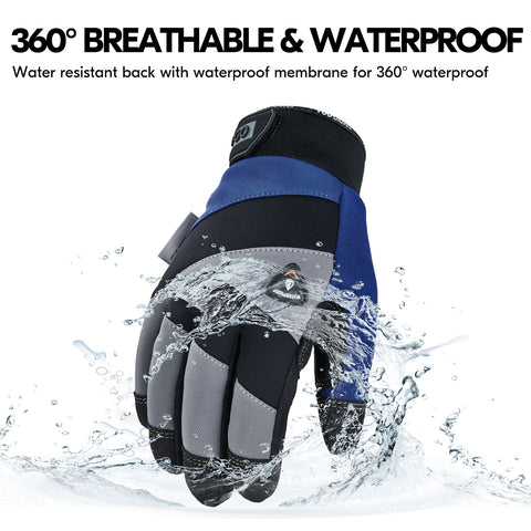 Vgo 1/2 Pairs -20℃/-4°F COLDPROOF ,Winter Work Gloves, Oil Resistant, Water resistant & Windproof Gloves(Black&Gray,SL7721FW)
