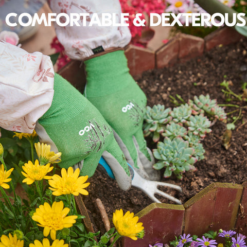 Vgo 5-Pairs  Bamboo Working Gloves for Gardening, Fishing, Restoration Work (Green, RB6026)