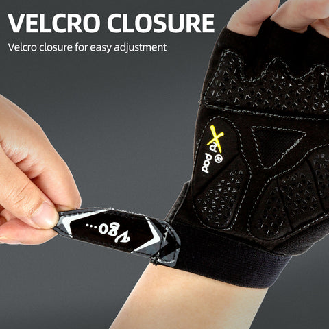 VGO 1 Pair Men's Cycling Gloves,Bike Gloves,Half Finger Bicycle Gloves with Anti-Slip Shock-Absorbing Pad,Light Weight(Blue/Grey, SL2512-M)