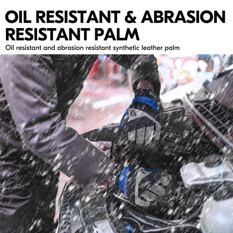 Vgo 1/2 Pairs -20℃/-4°F COLDPROOF ,Winter Work Gloves, Oil Resistant, Water resistant & Windproof Gloves(Black&Gray,SL7721FW)
