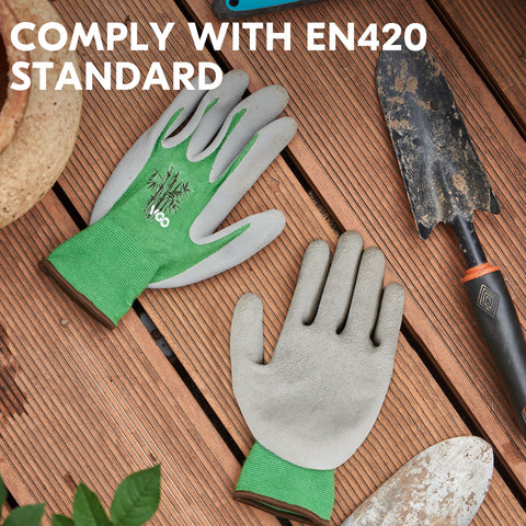 Vgo 5-Pairs  Bamboo Working Gloves for Gardening, Fishing, Restoration Work (Green, RB6026)