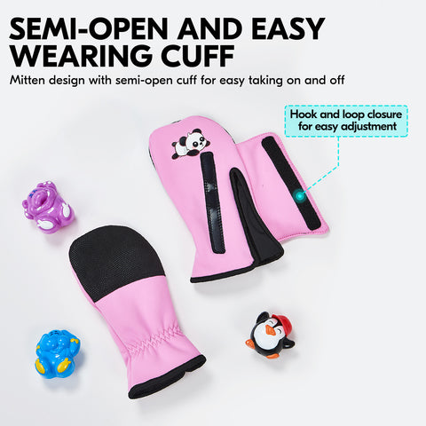 VGO 1 Pair -5℃/23°F or Above Winter Outdoor Gloves for Kids,Hiking Gloves,Cycling Gloves(Pink/Blue FT3116FL)