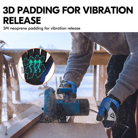 Vgo 1/2 Pairs -20℃/-4°F COLDPROOF ,Winter Work Gloves, Oil Resistant, Water resistant & Windproof Gloves(Black&Gray,SL7721FW)
