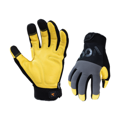VGO 1 Pair Safety Work Gloves,Mechanics Gloves,Impact Gloves,Anti-Vibration Gloves,Rigger Gloves(Grey,CA7723)