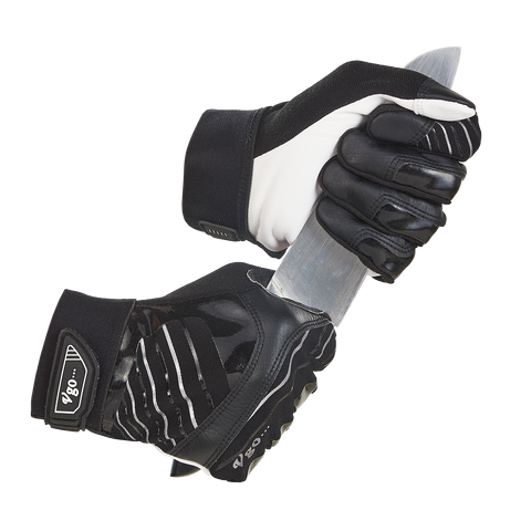 VGO 1-Pair Goat Leather Work Gloves, Mechanic Gloves, Cut Resistance ANSI A3, Touchscreen Compatible (GA9699HY)